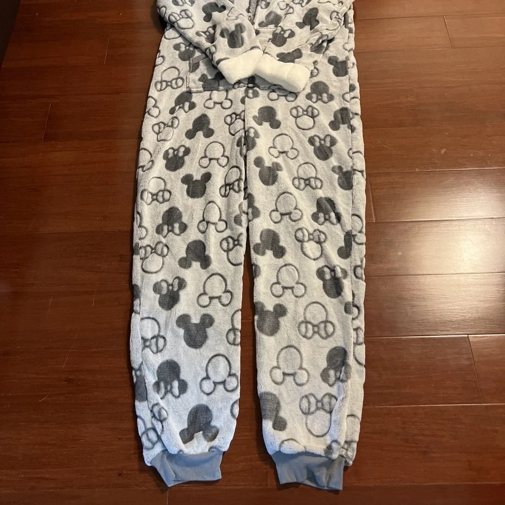 Disney Mickey and Minnie Mouse One Piece Hoodie Pajama Set Women SIZE Large - Picture 6 of 16